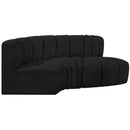 Meridian Arc Black Boucle Fabric 3 pc Modular Sectional IMAGE 6