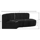 Meridian Arc Black Boucle Fabric 3 pc Modular Sectional IMAGE 7