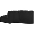 Meridian Arc Black Boucle Fabric 3 pc Modular Sectional IMAGE 3