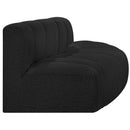 Meridian Arc Black Boucle Fabric 3 pc Modular Sectional IMAGE 5