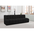 Meridian Arc Black Boucle Fabric 3 pc Modular Sectional IMAGE 2