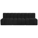 Meridian Arc Black Boucle Fabric 3 pc Modular Sectional IMAGE 4