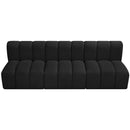 Meridian Arc Black Boucle Fabric 3 pc Modular Sectional IMAGE 5