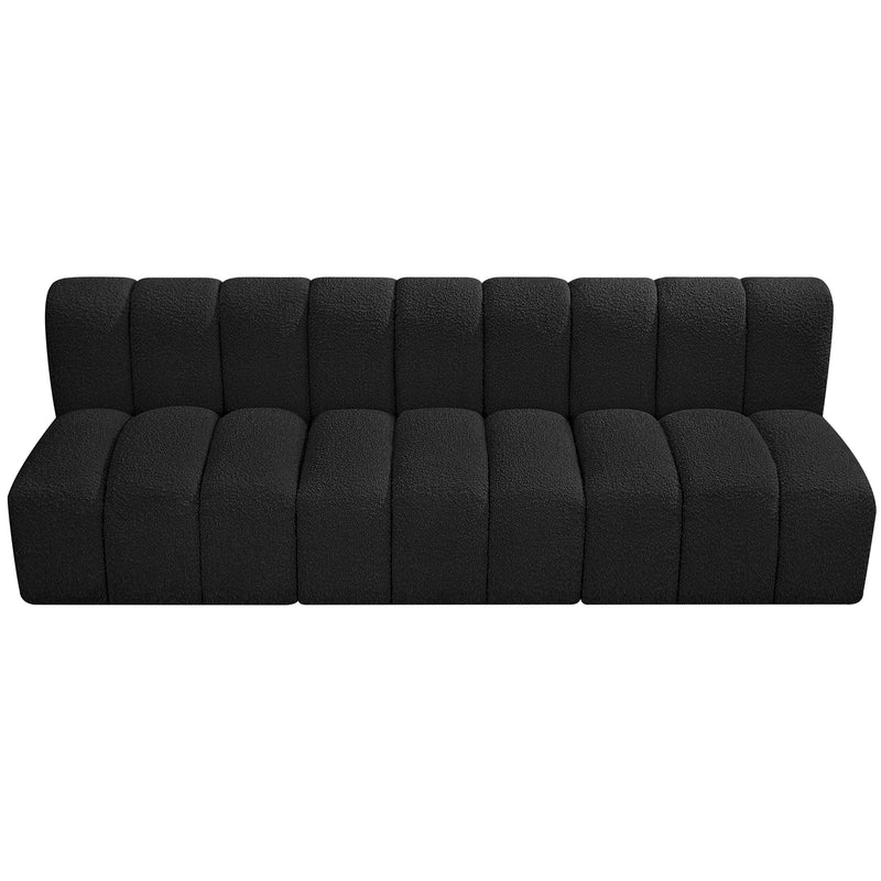 Meridian Arc Black Boucle Fabric 3 pc Modular Sectional IMAGE 5