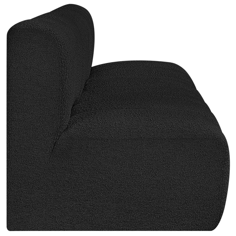 Meridian Arc Black Boucle Fabric 3 pc Modular Sectional IMAGE 6