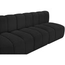 Meridian Arc Black Boucle Fabric 3 pc Modular Sectional IMAGE 7