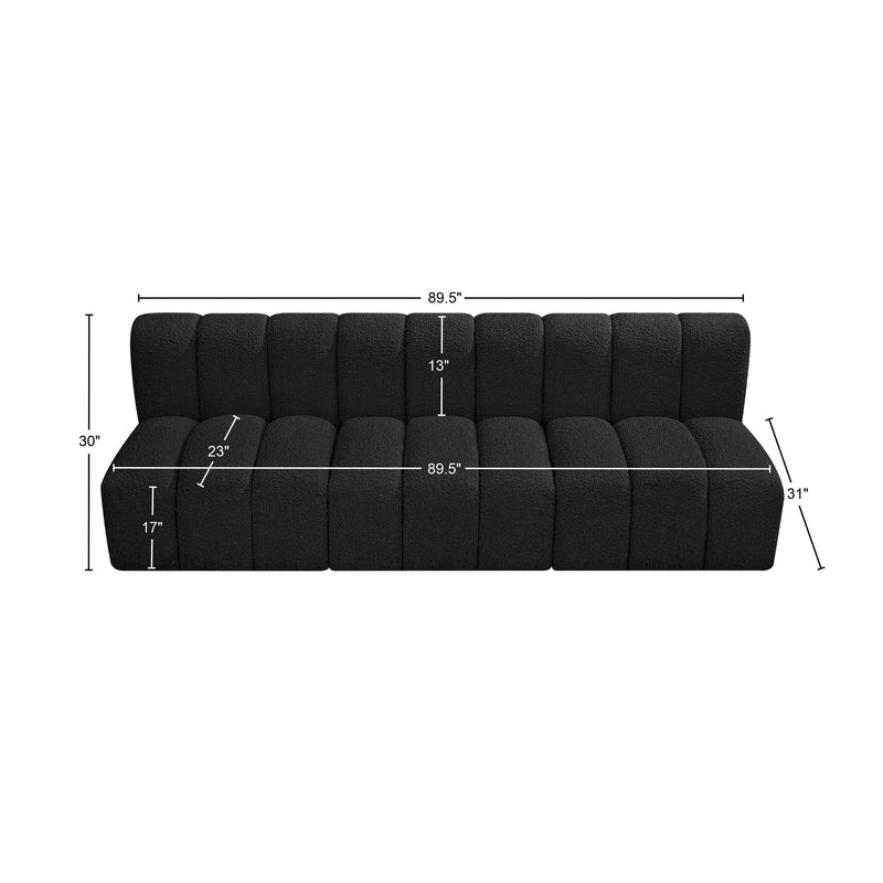 Meridian Arc Black Boucle Fabric 3 pc Modular Sectional IMAGE 9