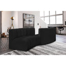 Meridian Arc Black Boucle Fabric 4 pc Modular Sectional IMAGE 2