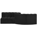 Meridian Arc Black Boucle Fabric 4 pc Modular Sectional IMAGE 3