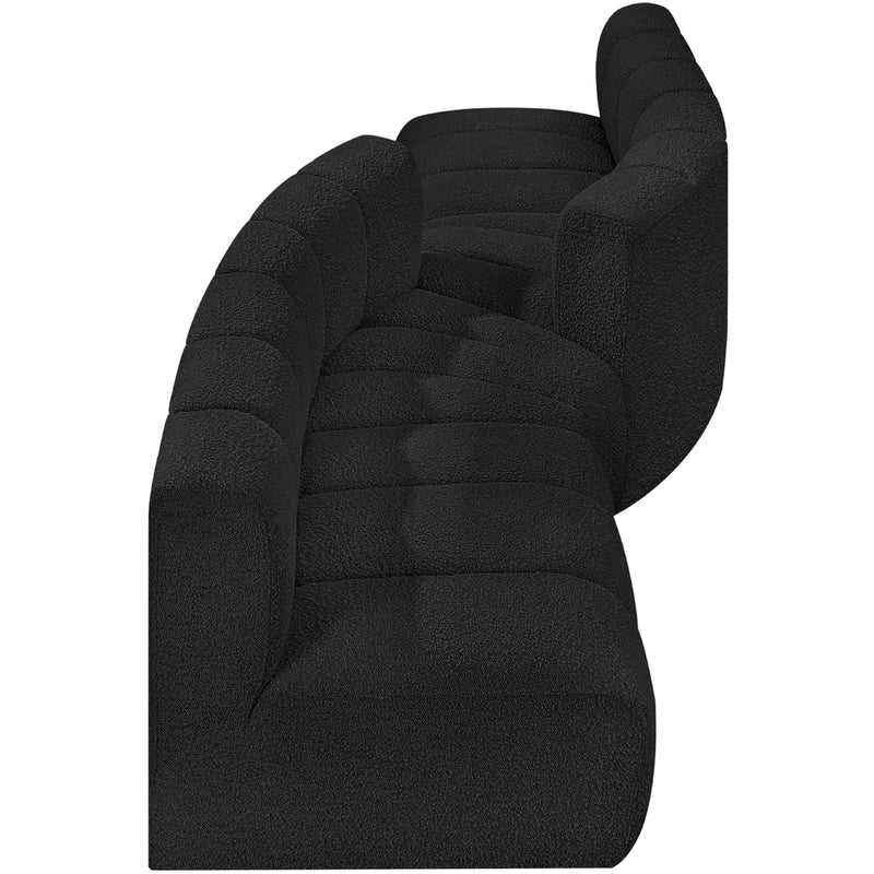 Meridian Arc Black Boucle Fabric 4 pc Modular Sectional IMAGE 4