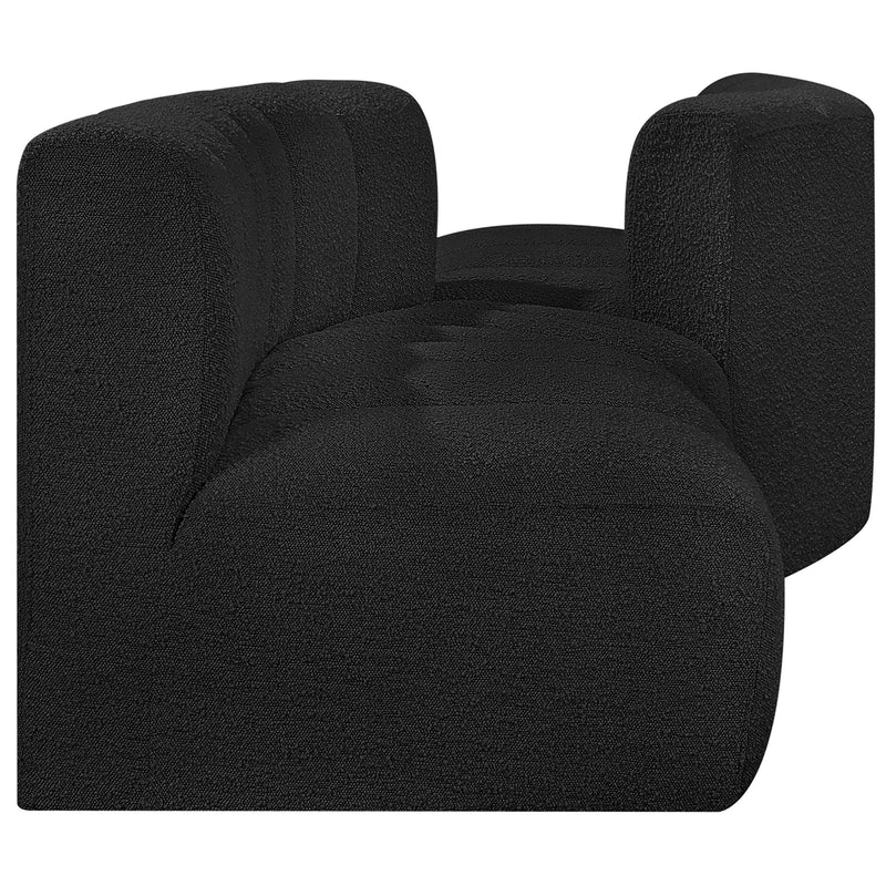 Meridian Arc Black Boucle Fabric 4 pc Modular Sectional IMAGE 5