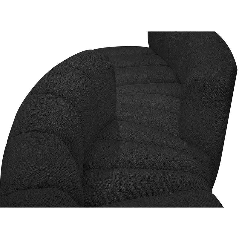 Meridian Arc Black Boucle Fabric 4 pc Modular Sectional IMAGE 6