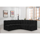 Meridian Arc Black Boucle Fabric 4 pc Modular Sectional IMAGE 2