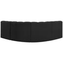 Meridian Arc Black Boucle Fabric 4 pc Modular Sectional IMAGE 3