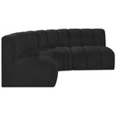 Meridian Arc Black Boucle Fabric 4 pc Modular Sectional IMAGE 6
