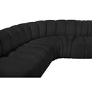 Meridian Arc Black Boucle Fabric 4 pc Modular Sectional IMAGE 7