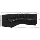 Meridian Arc Black Boucle Fabric 4 pc Modular Sectional IMAGE 8