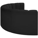 Meridian Arc Black Boucle Fabric 4 pc Modular Sectional IMAGE 6