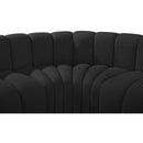 Meridian Arc Black Boucle Fabric 4 pc Modular Sectional IMAGE 7