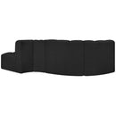 Meridian Arc Black Boucle Fabric 4 pc Modular Sectional IMAGE 3