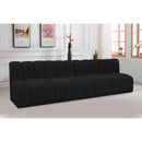 Meridian Arc Black Boucle Fabric 4 pc Modular Sectional IMAGE 2