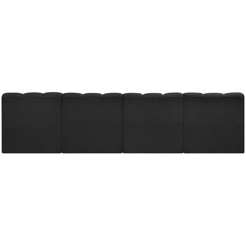 Meridian Arc Black Boucle Fabric 4 pc Modular Sectional IMAGE 3