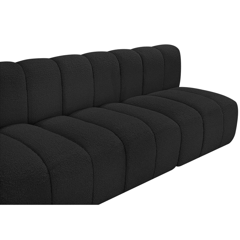 Meridian Arc Black Boucle Fabric 4 pc Modular Sectional IMAGE 7