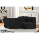 Meridian Arc Black Boucle Fabric 4 pc Modular Sectional IMAGE 2