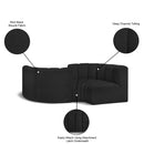 Meridian Arc Black Boucle Fabric 4 pc Modular Sectional IMAGE 9