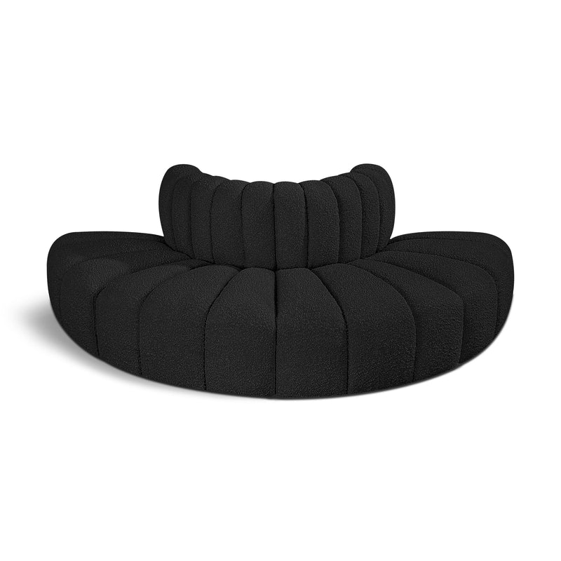 Meridian Arc Black Boucle Fabric 4 pc Modular Sectional IMAGE 1