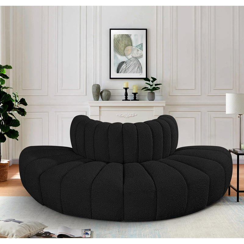 Meridian Arc Black Boucle Fabric 4 pc Modular Sectional IMAGE 2