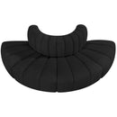 Meridian Arc Black Boucle Fabric 4 pc Modular Sectional IMAGE 4