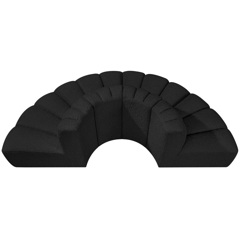 Meridian Arc Black Boucle Fabric 4 pc Modular Sectional IMAGE 5