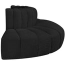 Meridian Arc Black Boucle Fabric 4 pc Modular Sectional IMAGE 6