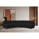 Meridian Arc Black Boucle Fabric 5 pc Modular Sectional IMAGE 2
