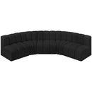 Meridian Arc Black Boucle Fabric 5 pc Modular Sectional IMAGE 4
