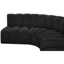 Meridian Arc Black Boucle Fabric 5 pc Modular Sectional IMAGE 7