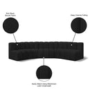 Meridian Arc Black Boucle Fabric 5 pc Modular Sectional IMAGE 9