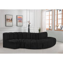 Meridian Arc Black Boucle Fabric 5 pc Modular Sectional IMAGE 2