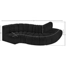 Meridian Arc Black Boucle Fabric 5 pc Modular Sectional IMAGE 6