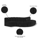Meridian Arc Black Boucle Fabric 5 pc Modular Sectional IMAGE 7