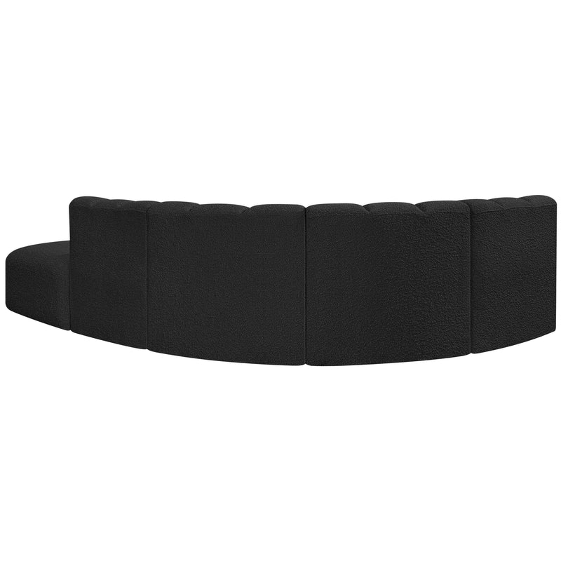 Meridian Arc Black Boucle Fabric 5 pc Modular Sectional IMAGE 3