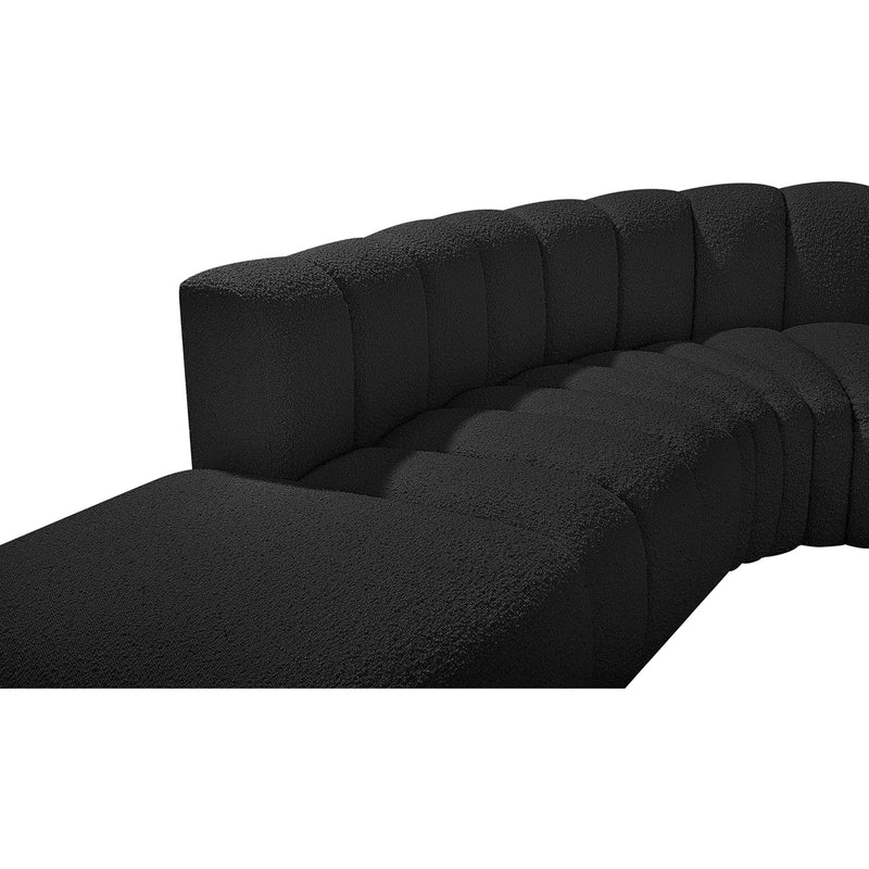 Meridian Arc Black Boucle Fabric 5 pc Modular Sectional IMAGE 6