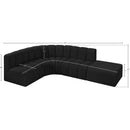 Meridian Arc Black Boucle Fabric 5 pc Modular Sectional IMAGE 7