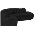 Meridian Arc Black Boucle Fabric 6 pc Modular Sectional IMAGE 5