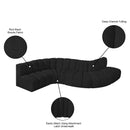 Meridian Arc Black Boucle Fabric 6 pc Modular Sectional IMAGE 8
