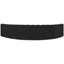 Meridian Arc Black Boucle Fabric 6 pc Modular Sectional IMAGE 3