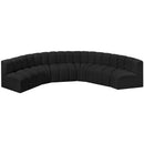Meridian Arc Black Boucle Fabric 6 pc Modular Sectional IMAGE 4