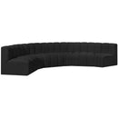 Meridian Arc Black Boucle Fabric 6 pc Modular Sectional IMAGE 5
