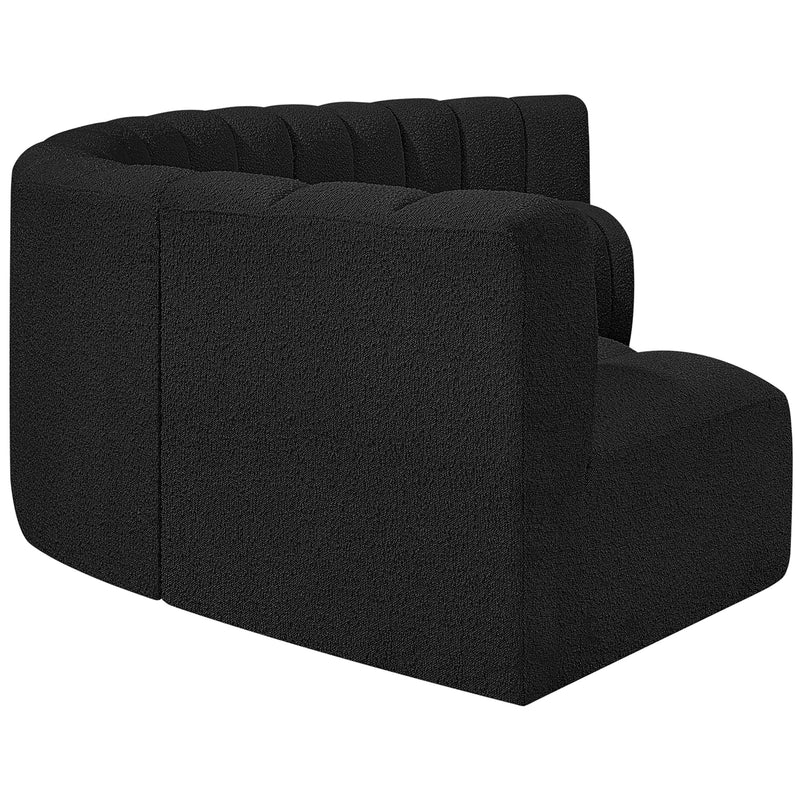Meridian Arc Black Boucle Fabric 6 pc Modular Sectional IMAGE 6